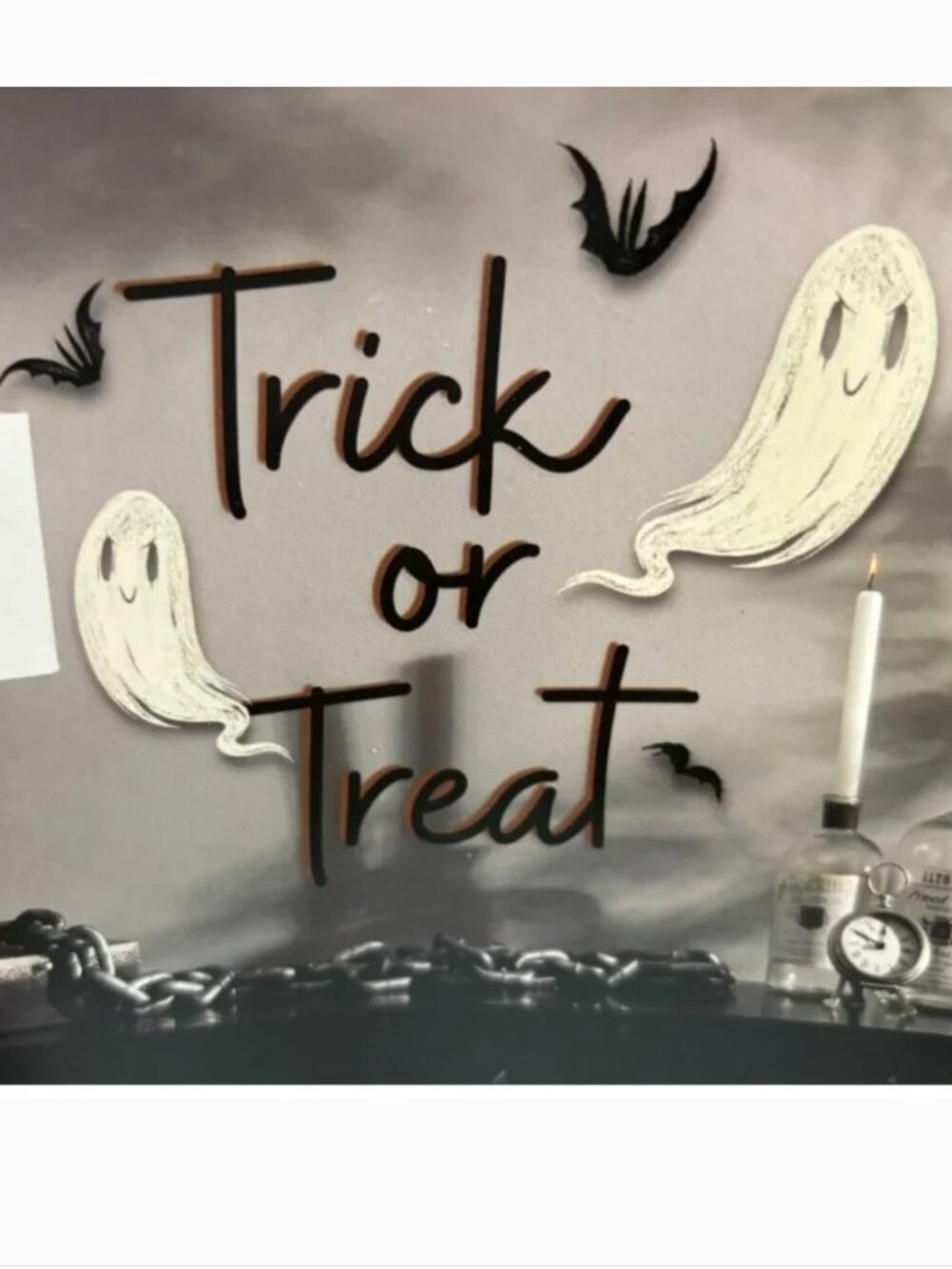 Reuseable Wall Decal Halloween Trick or Treat Ghosts Vinyl Art Home Decoration
